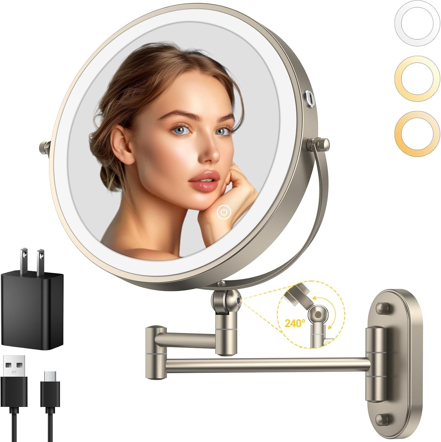 Rechargeable Black Mirror — 9" — Nickel