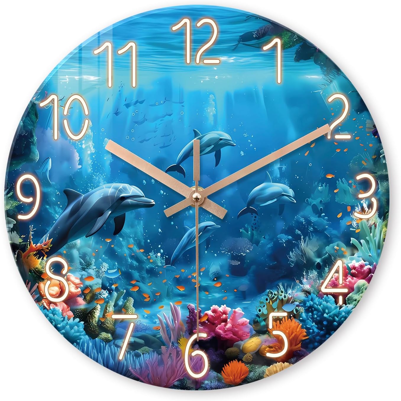 Battery Operated Blue Wall Clock — 24" — 12 Inch