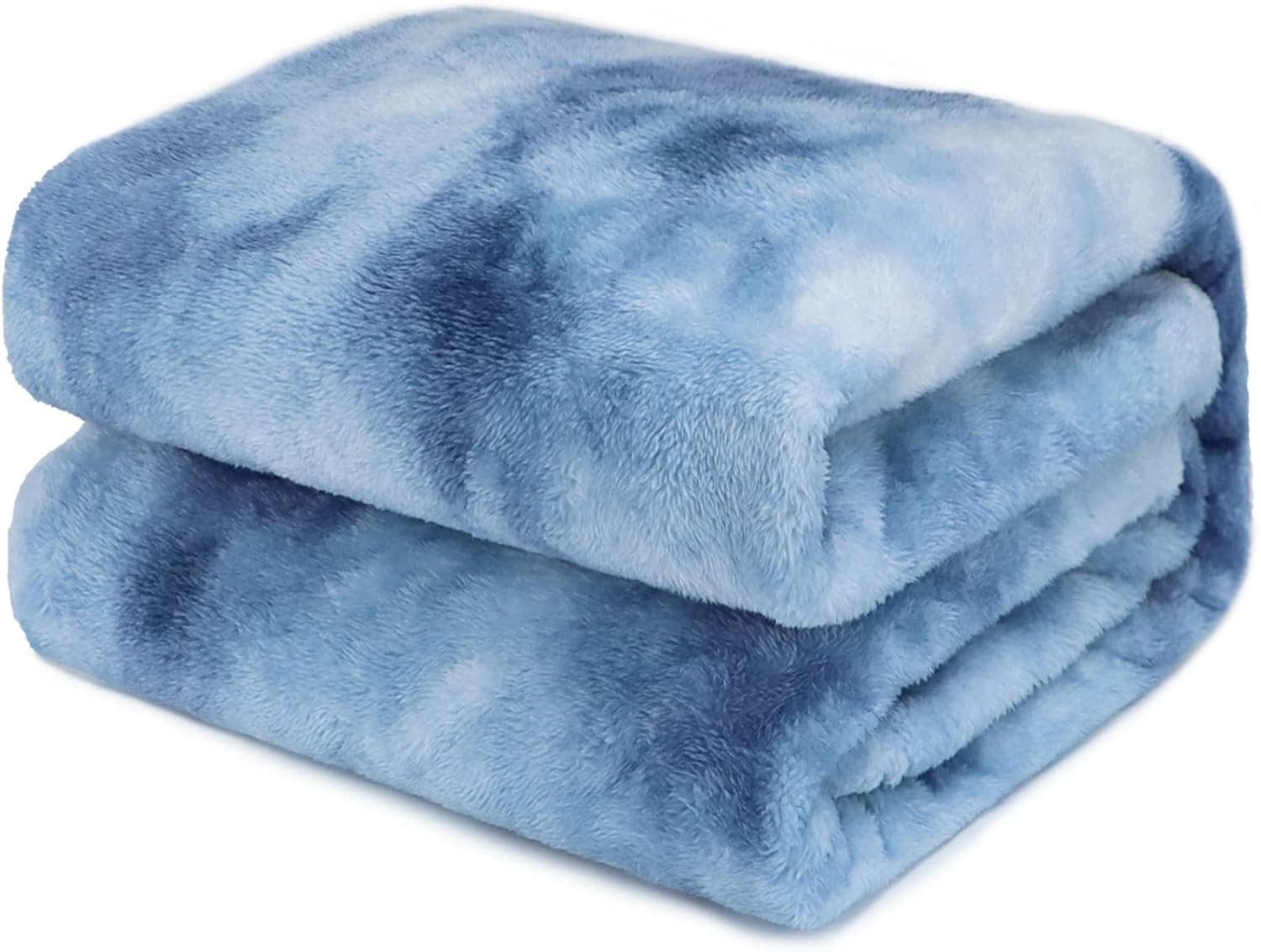 Luxe Blue Throw Pillow — 50" — Gray Tie Dye Blanket