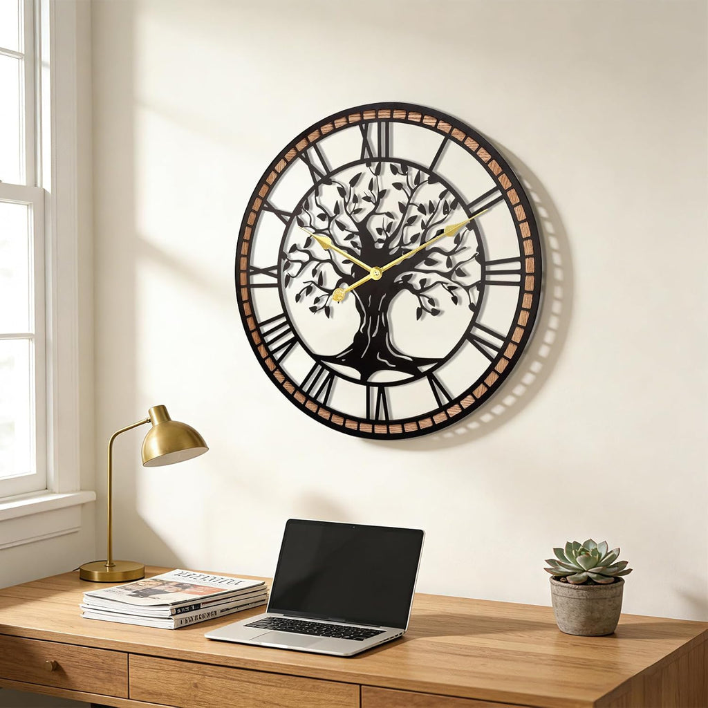 Battery Operated Black Wall Clock — 20" - View 5