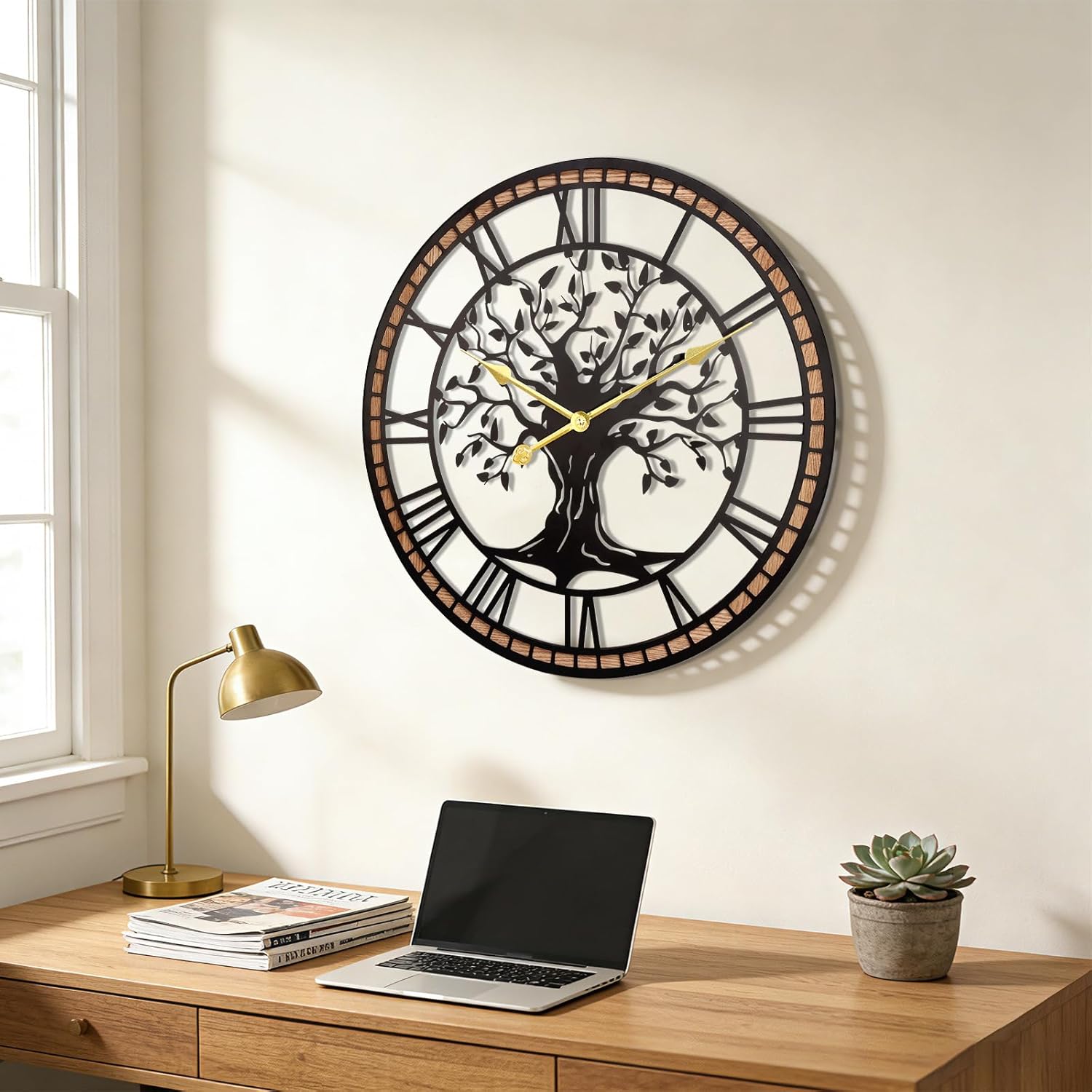 Battery Operated Black Wall Clock — 20" - View 5