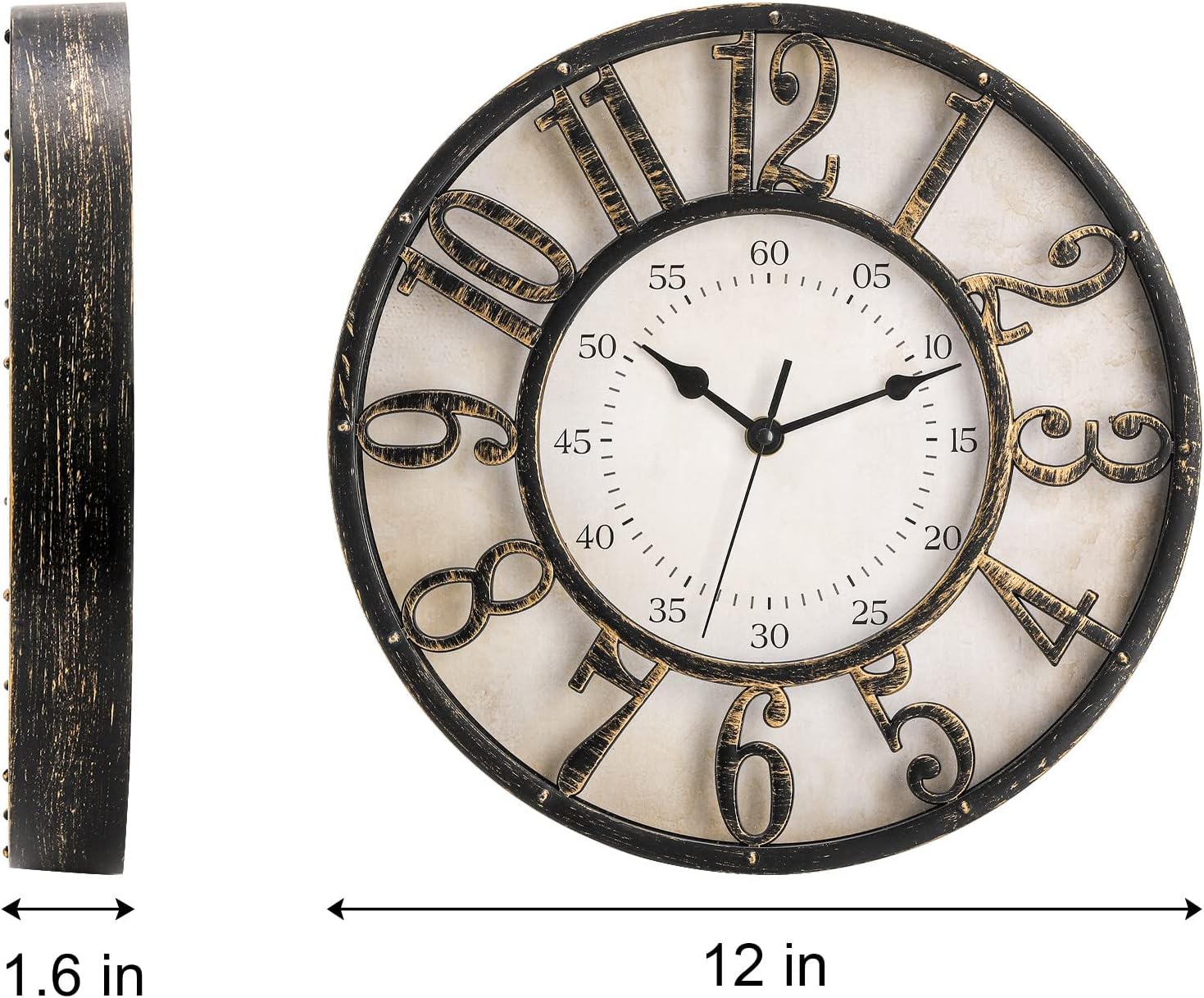 Battery Operated Mid-Century Wall Clock — 12" - View 2