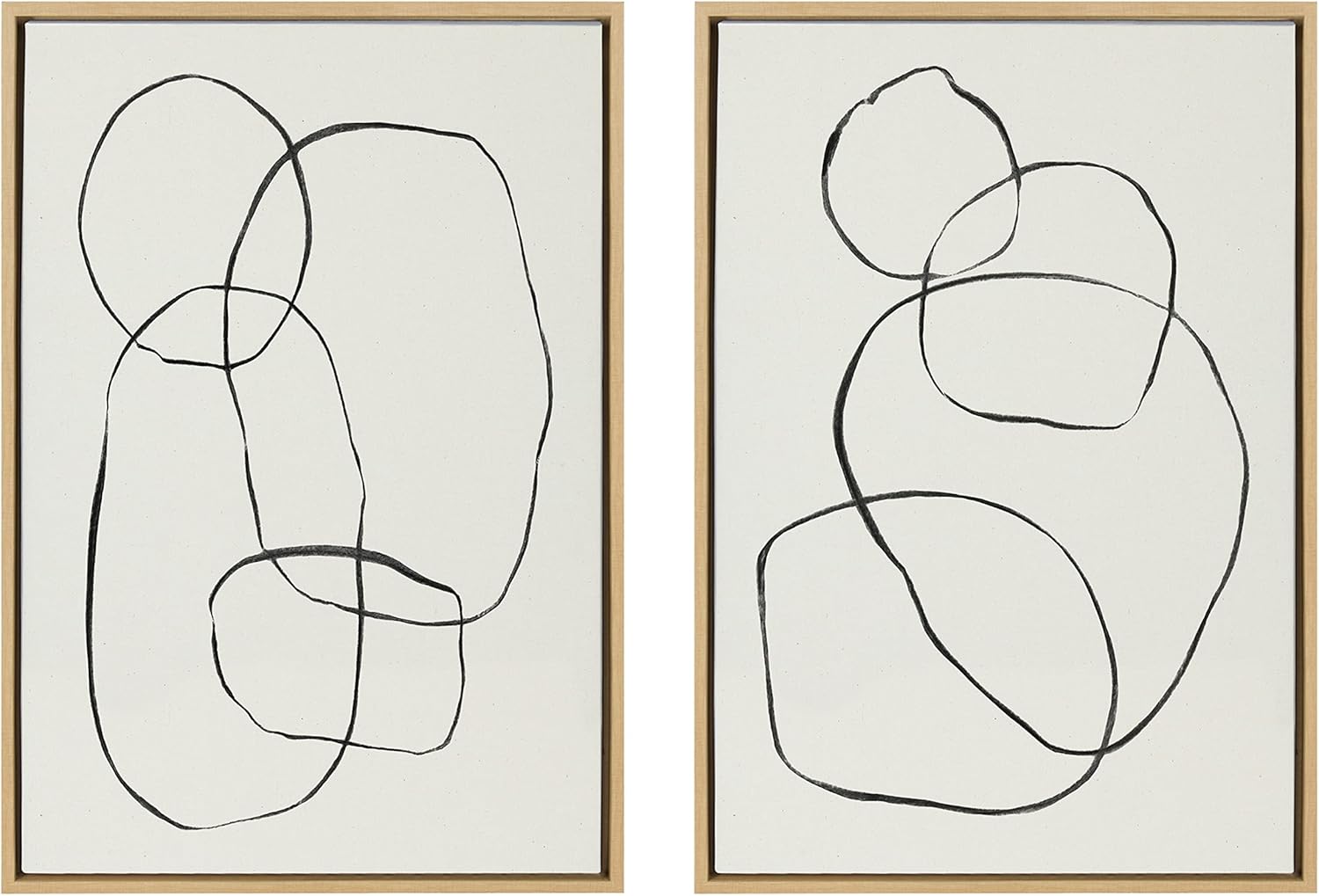 Linen Modern Beige Canvas Wall Art — 18x24 — 33"L x 23"W