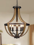 Vintage Farmhouse Metal Chandelier — 4-Light — 17.7"/5-Light
