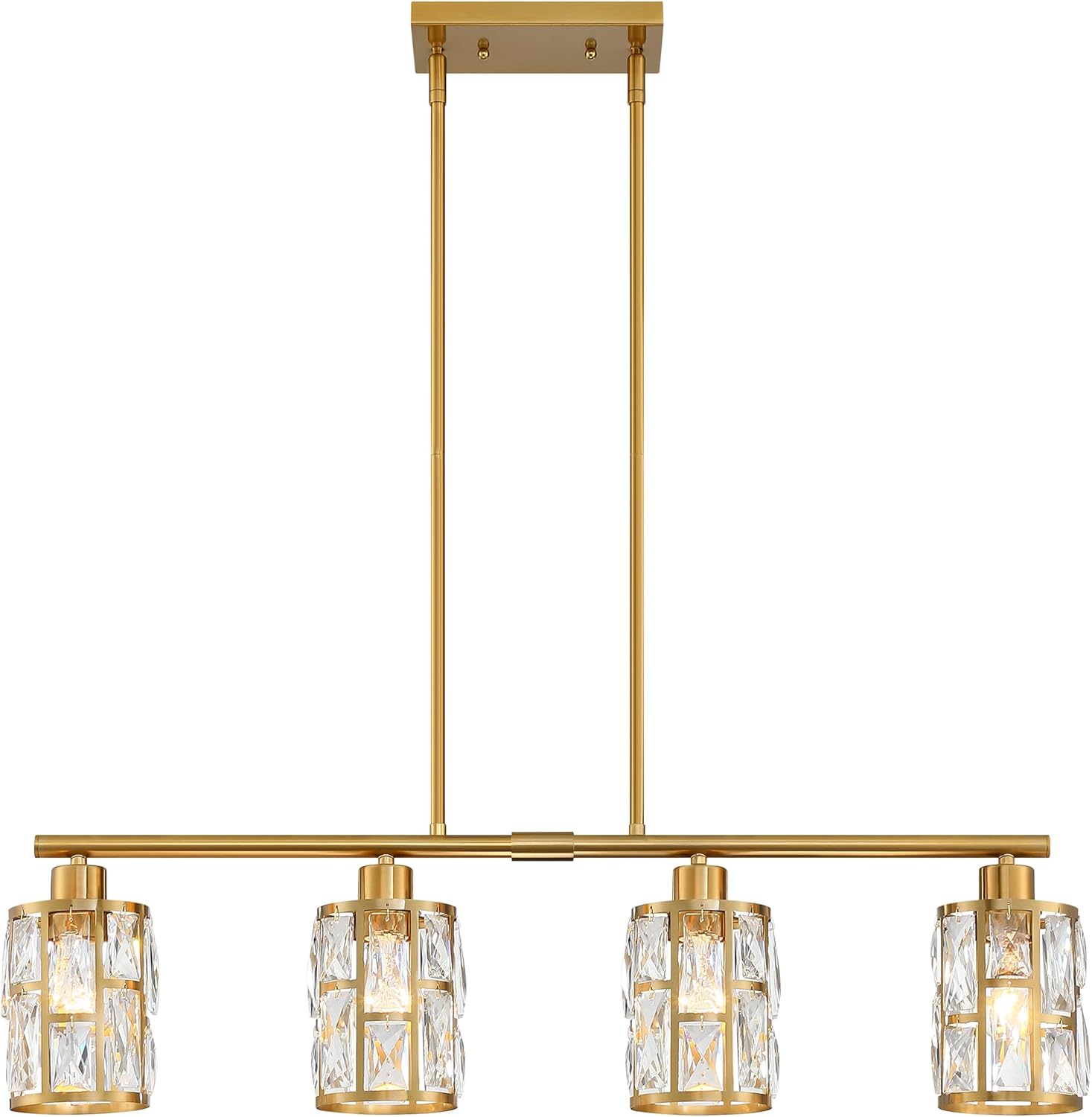 Luxe Black Chandelier — Gold- 4 Island