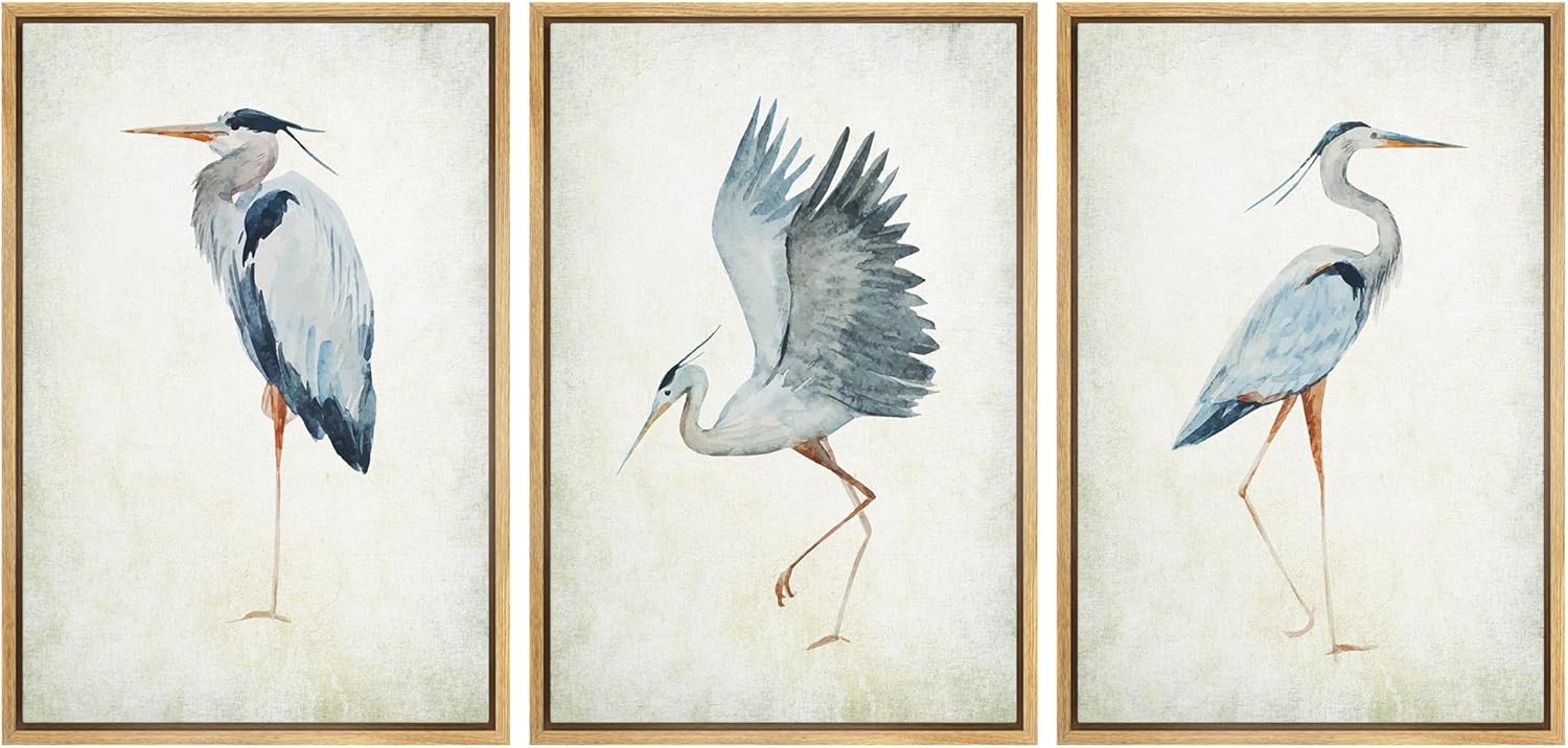 Vintage Farmhouse Framed Wall Art — 24" — 16"x24"x3 Panels Natural