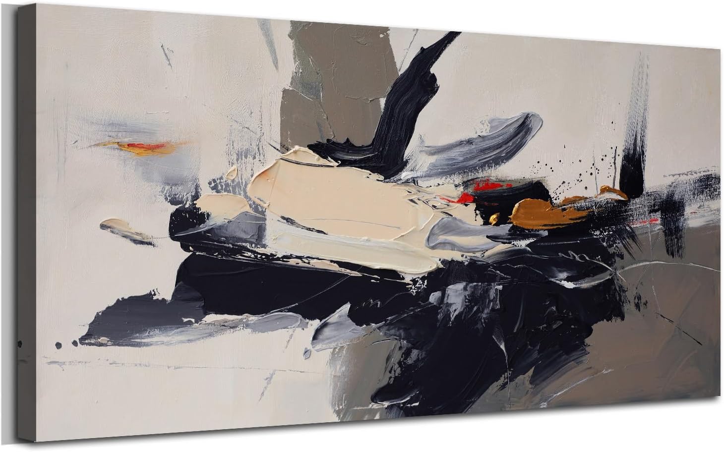Framed Beige Canvas Wall Art — 40" — 48"L x 24"W