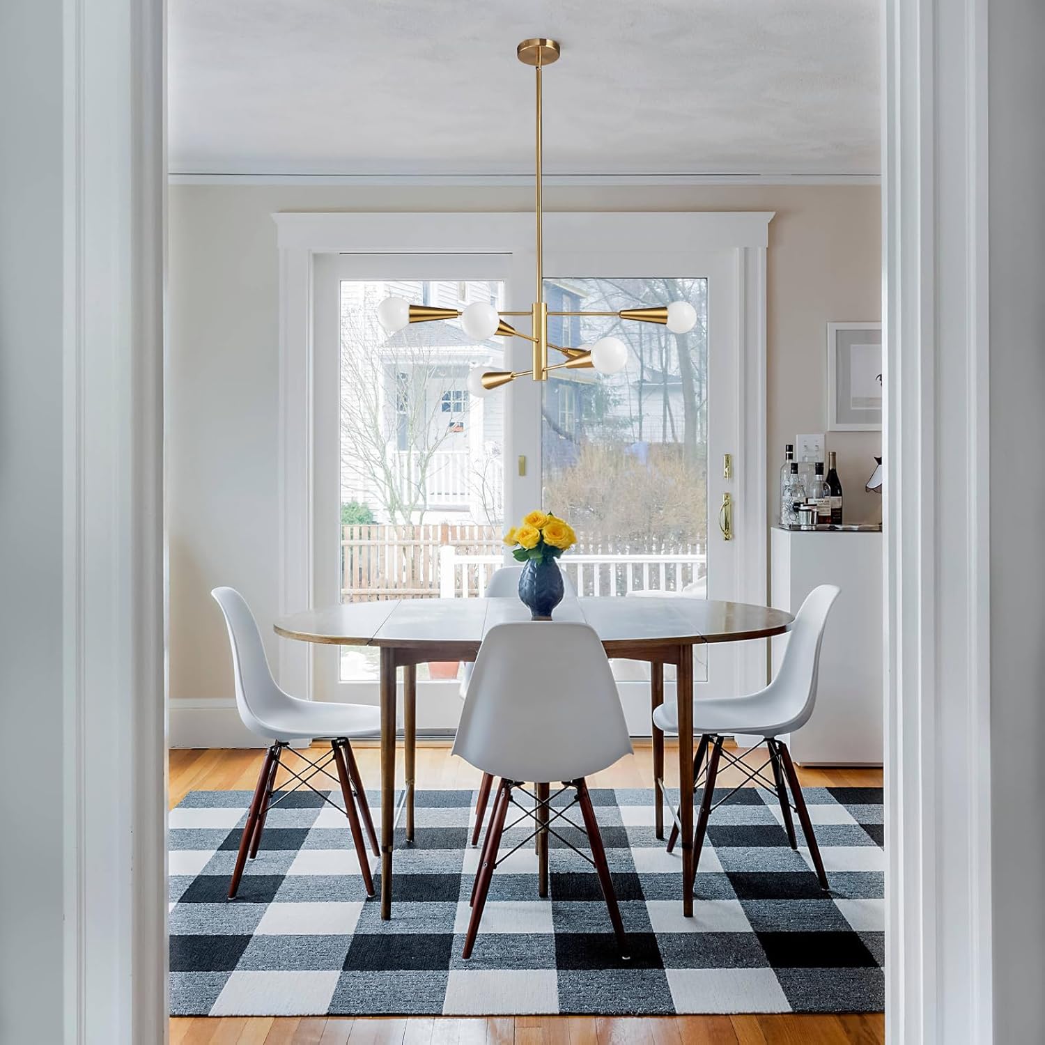 Adjustable Luxe Black Chandelier — 6-Light - View 2