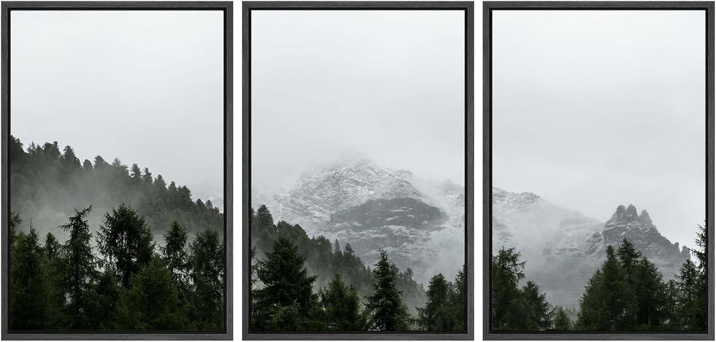 Framed Farmhouse Fabric Wall Art — 24" — 16"x24"x3 Panels Black
