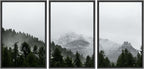 Framed Farmhouse Fabric Wall Art — 24" — 16"x24"x3 Panels Black
