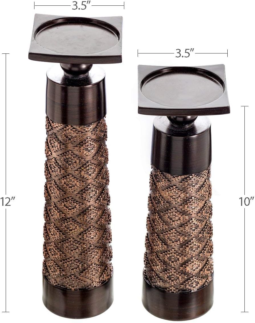 Brown Pillar Candle — Set of 2 - View 3