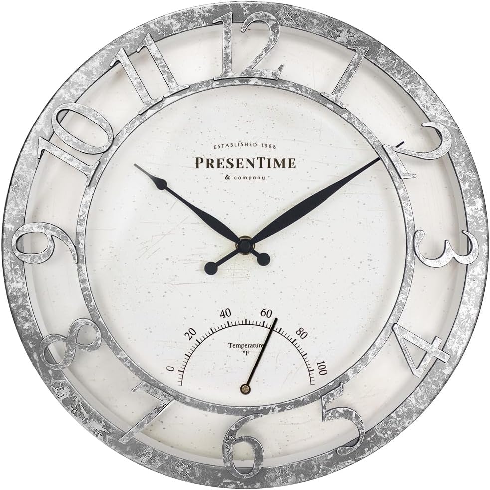 Farmhouse Gold Wall Clock — 13" — Faux Galvanized