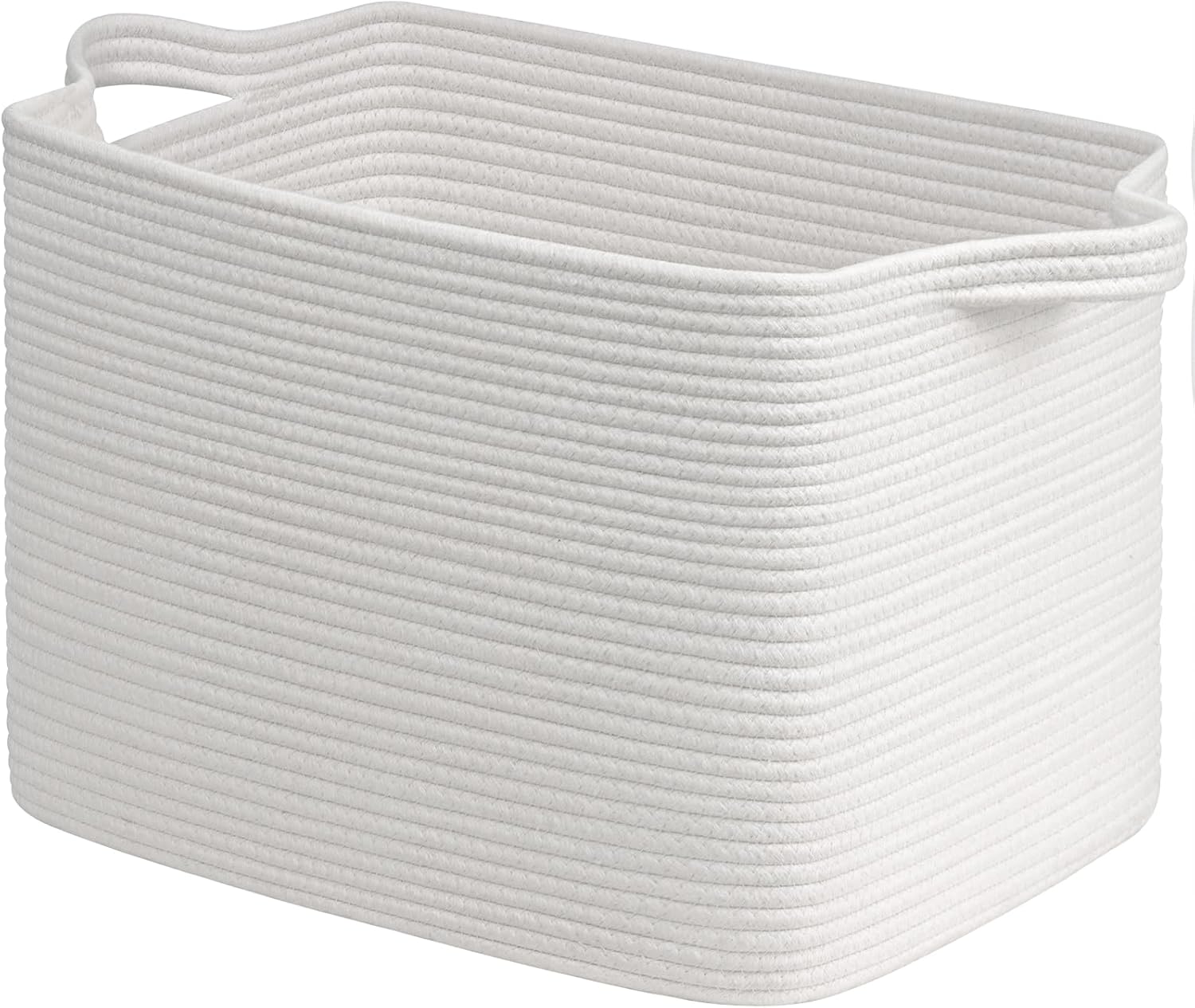 Boho Black Woven Basket — 13" — White