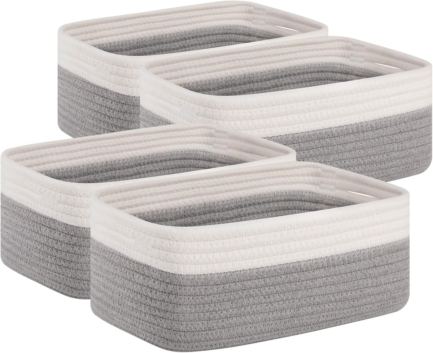 Black Storage Bin — 11.8" — Grey/White