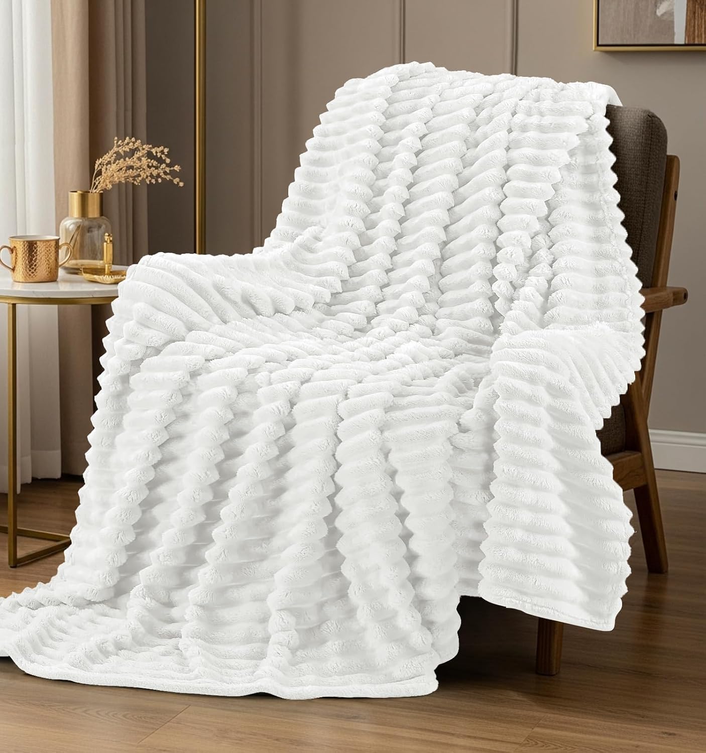 Linen Beige Throw Pillow — 60" — Throw (50x60 Inch)