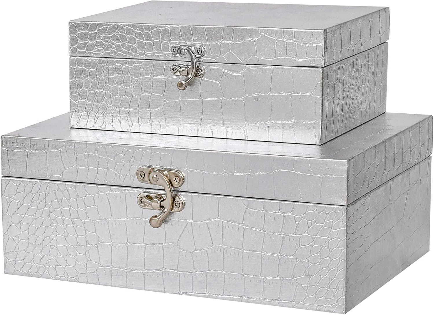 Luxe Gold Storage Basket — Set of 2 — Silver
