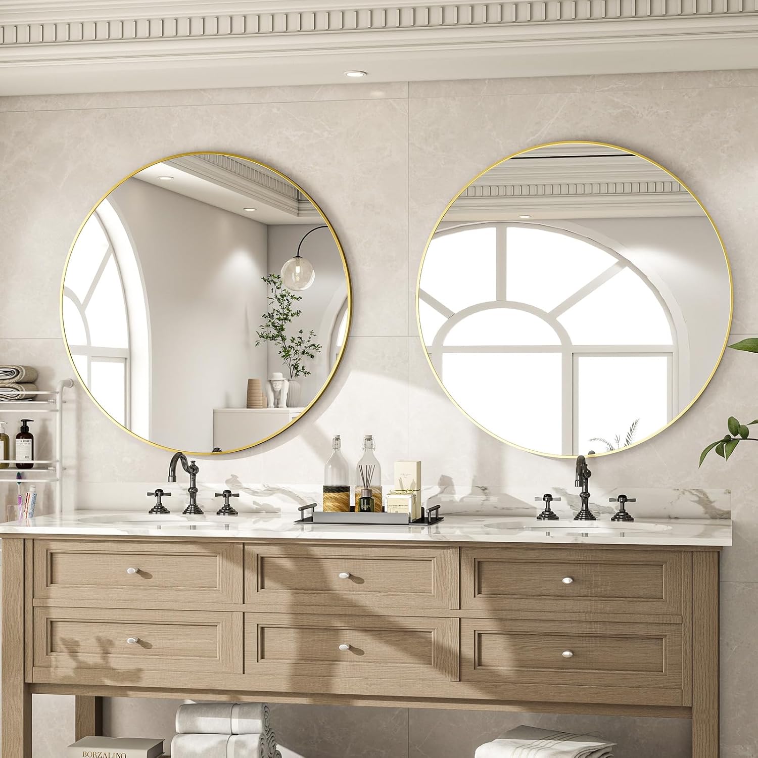 Luxe Black Round Mirror — 24" - View 6
