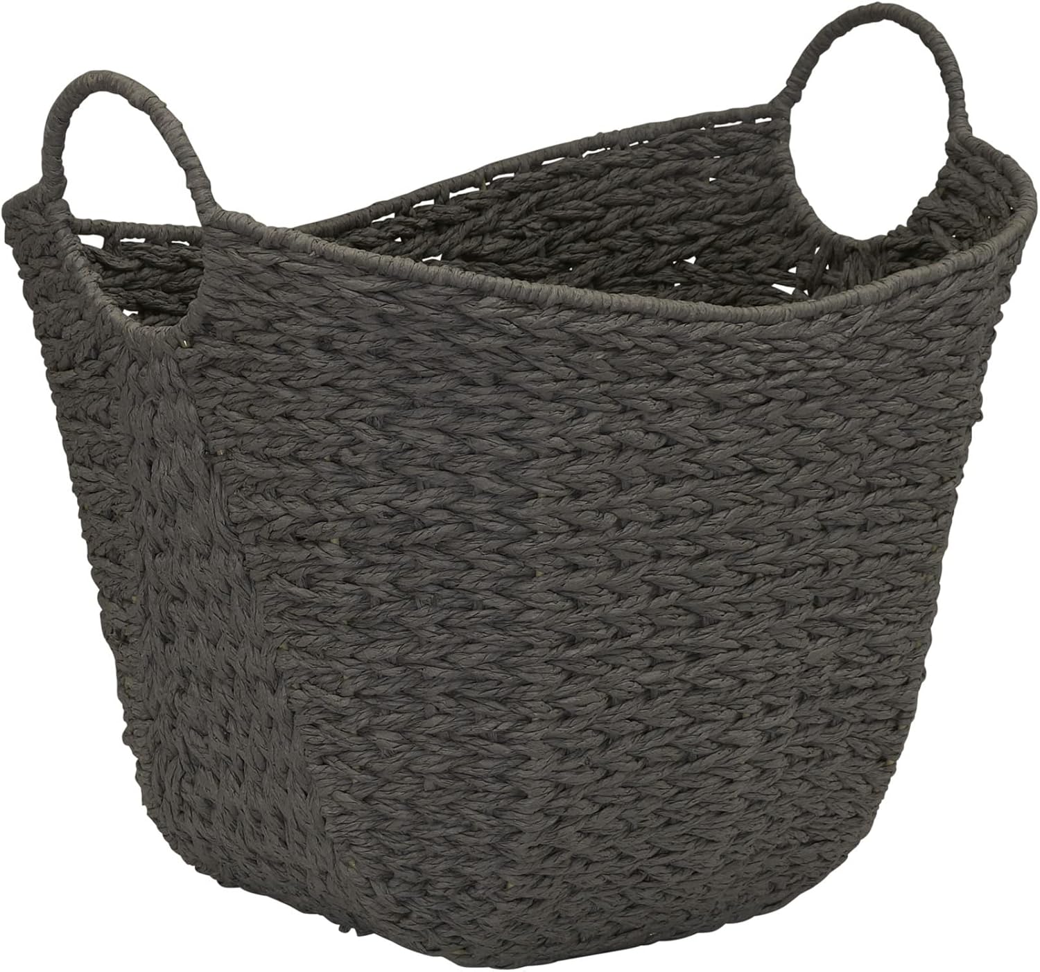 Boho Beige Storage Basket — Grey Paper Rope