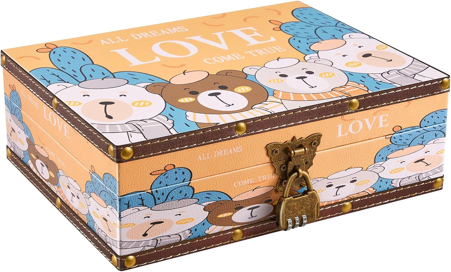 Black Storage Basket — 10.6" — Yellow/Bearlove-10.6"×8.3"×3.7"