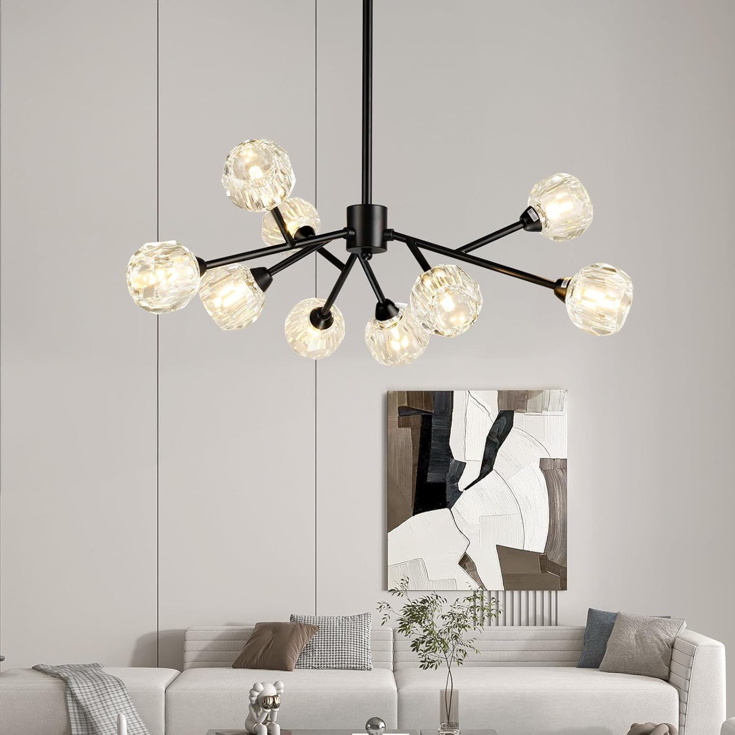 Luxe Black Chandelier — 36" — Black