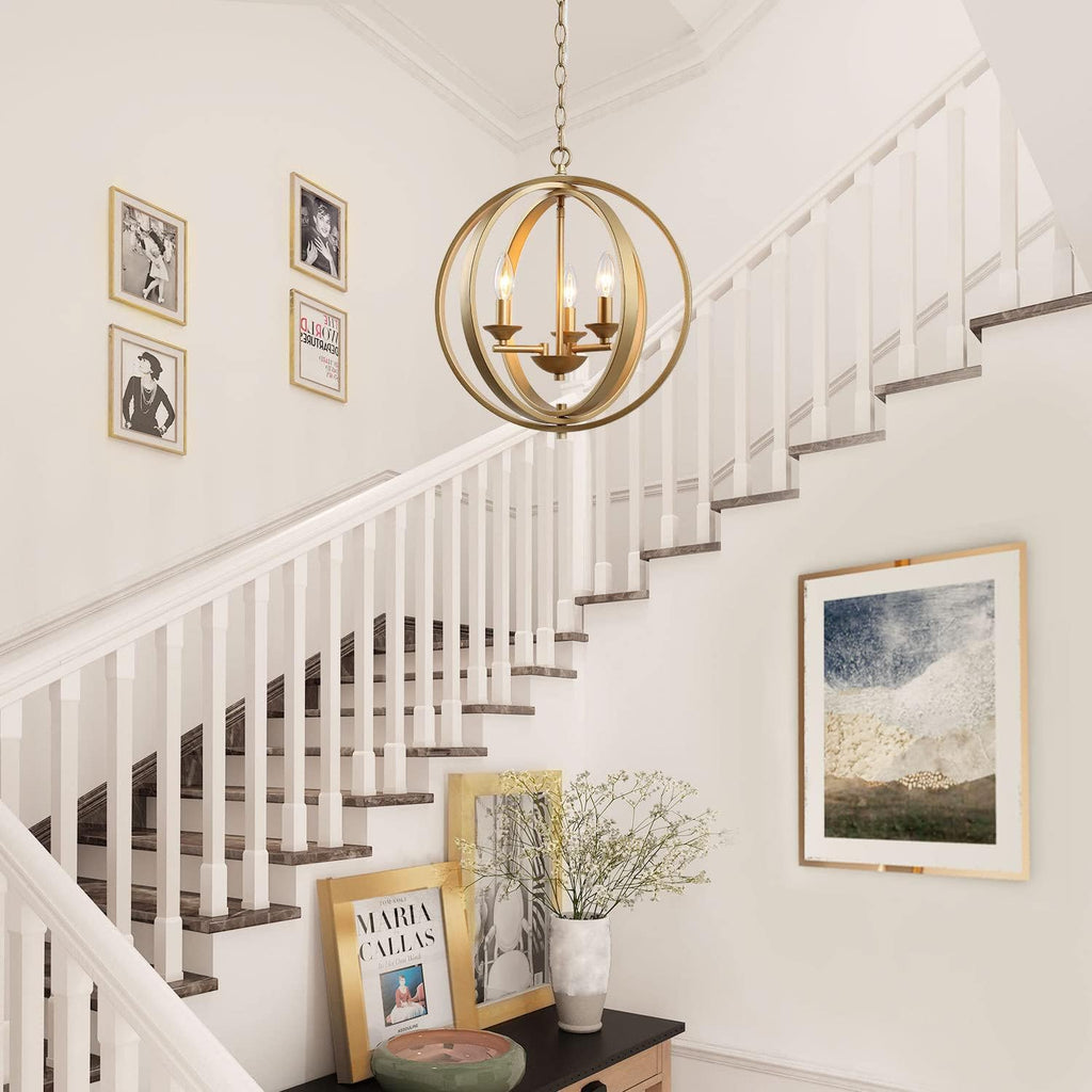 Luxe Gold Chandelier — 3-Light - View 3