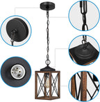 Adjustable Farmhouse Wood Pendant Light — 63" - View 7