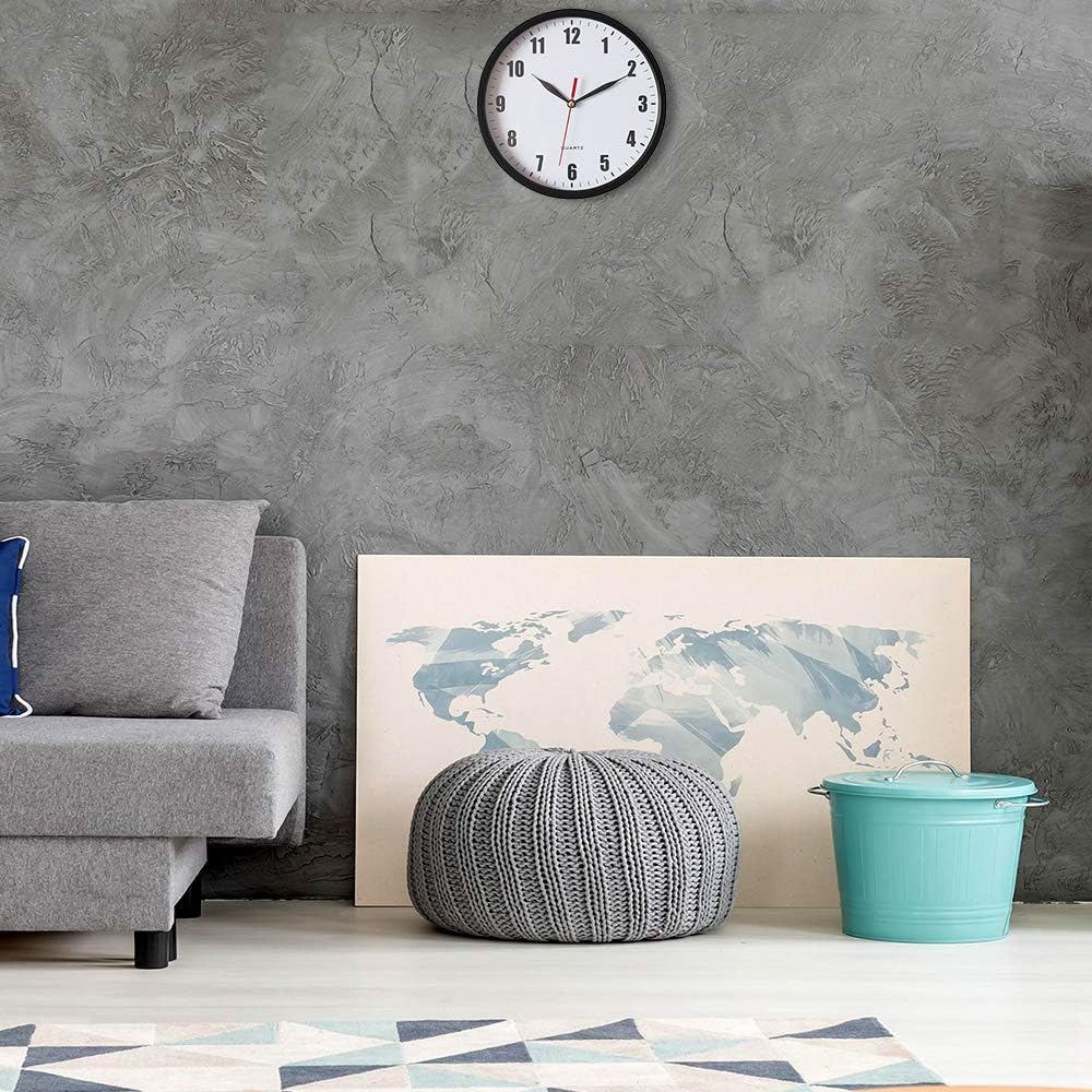 Black Wall Clock — 8" - View 3