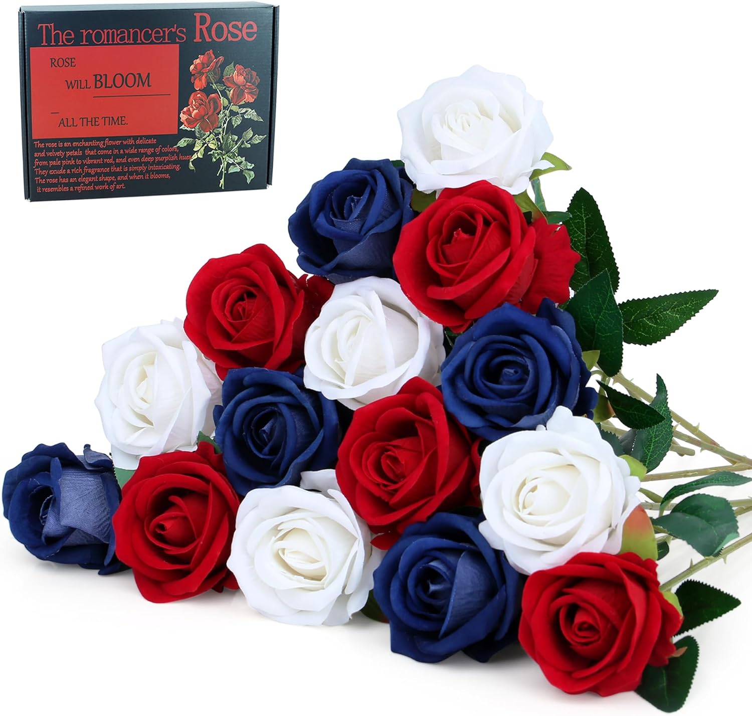 Black Artificial Plant — White,red,blue