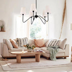 Adjustable Modern Black Chandelier — 5-Light - View 7