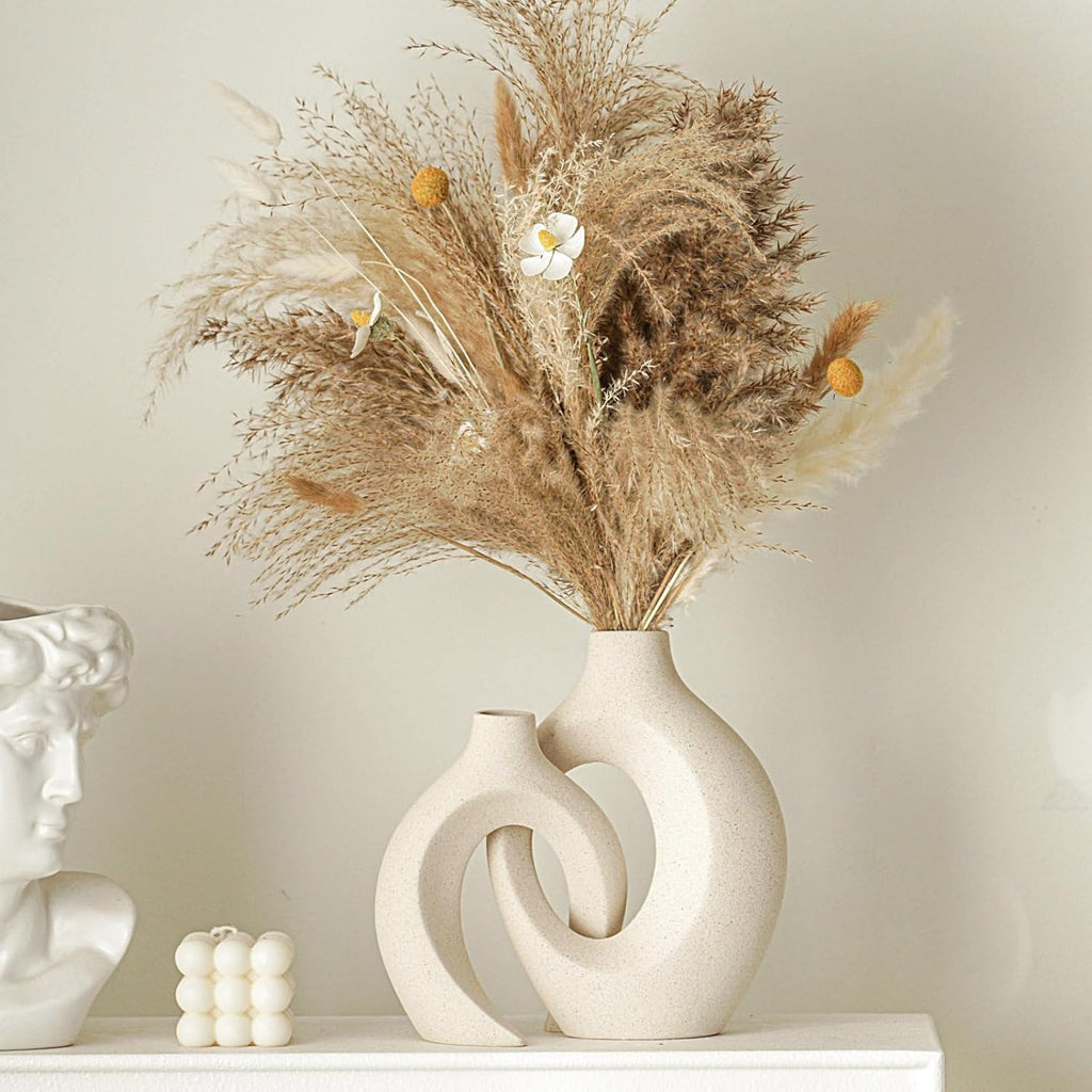 Boho Beige Flower Vase — 6.3" - View 3
