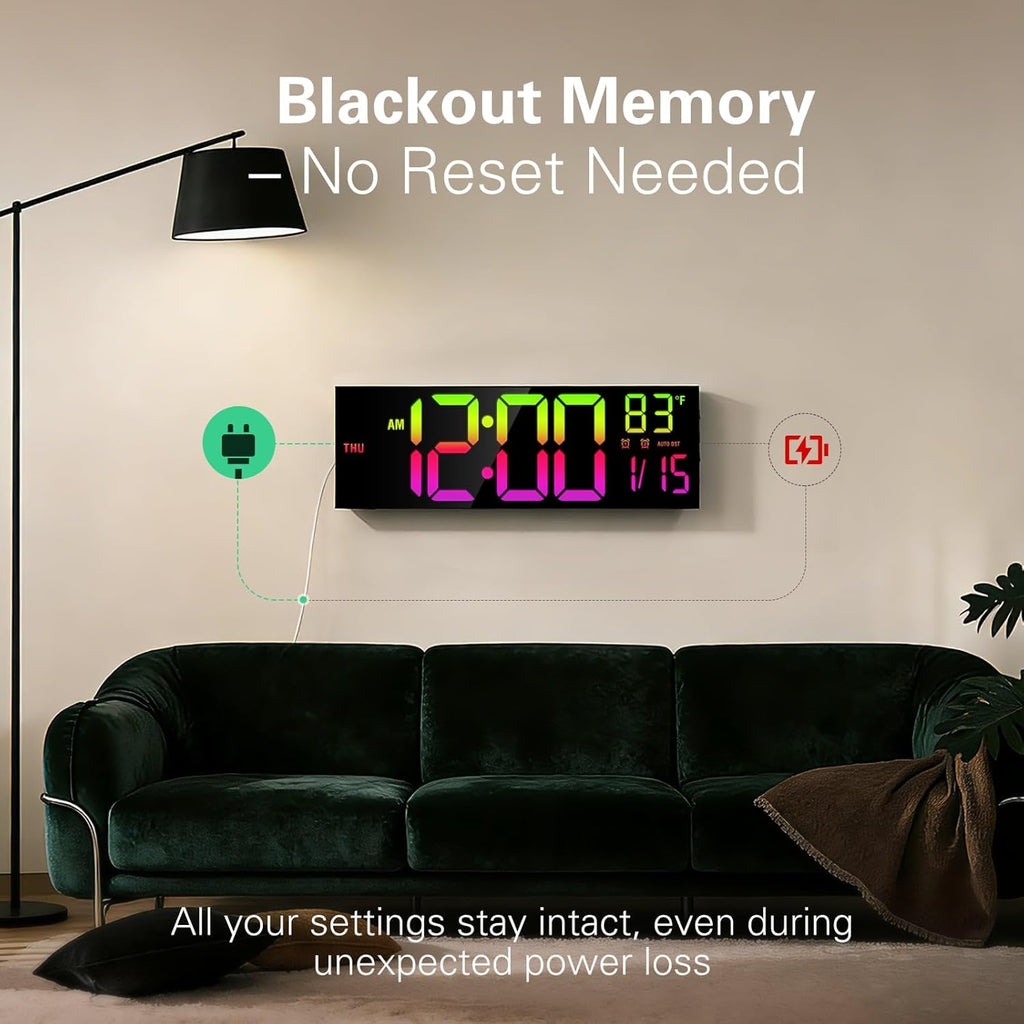RGB Black Wall Clock — 15" - View 8
