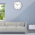 Battery Operated Modern Silver Wall Clock — 12" - View 6
