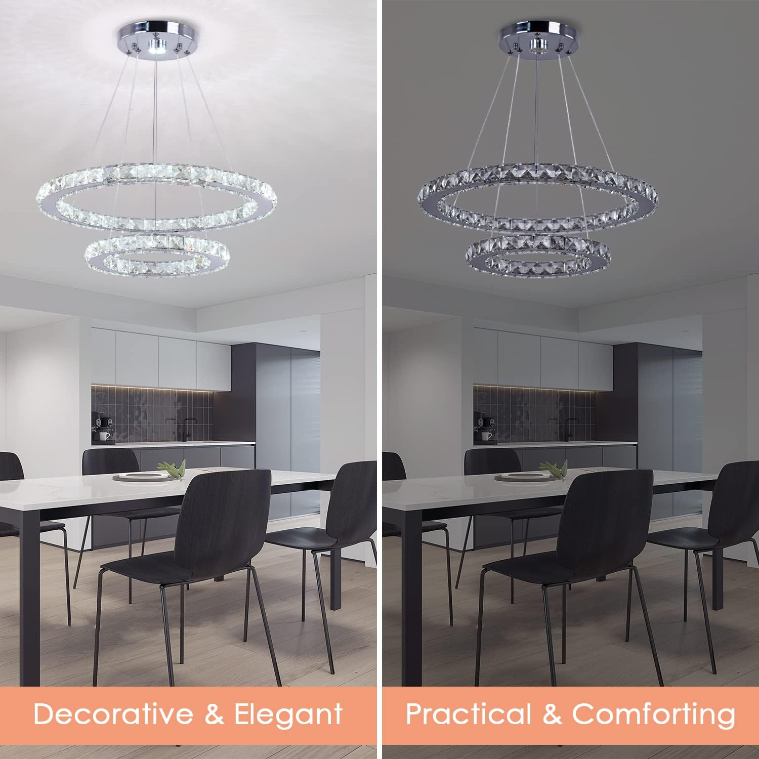 Adjustable Luxe Metal Chandelier — 8" - View 5
