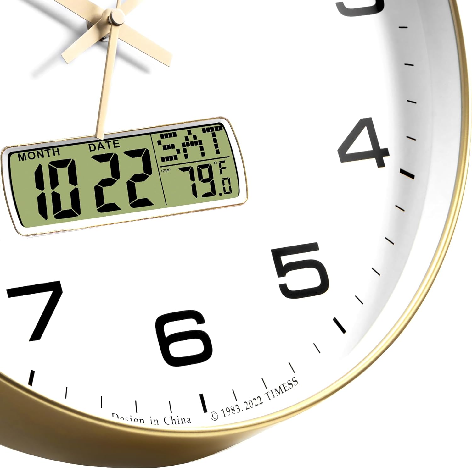 Battery Operated Luxe Black Wall Clock — 14" - View 3