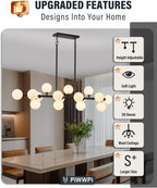 Mid-Century Black Chandelier — 16-Light - View 3