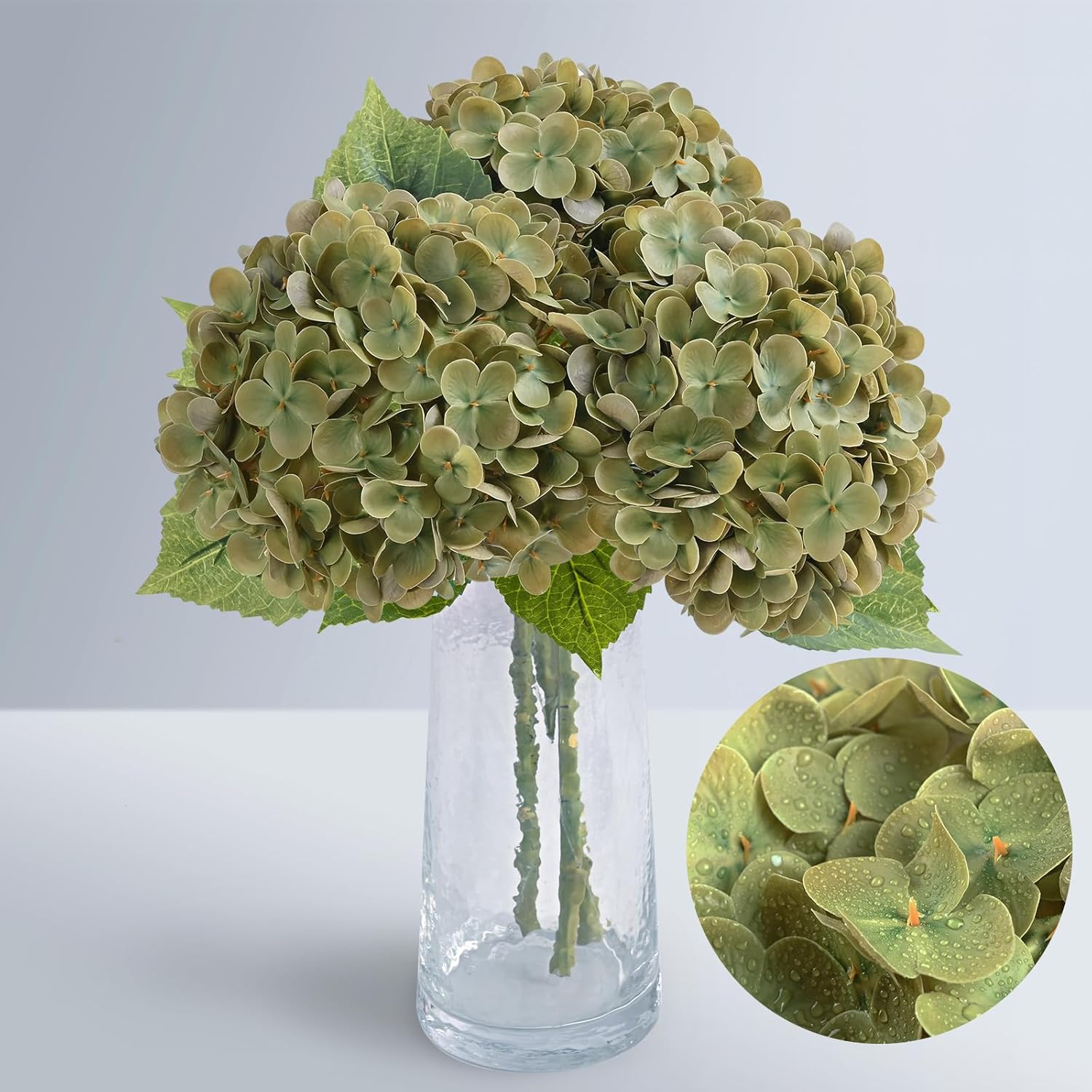 Beige Artificial Flowers — 21" — Dark Green