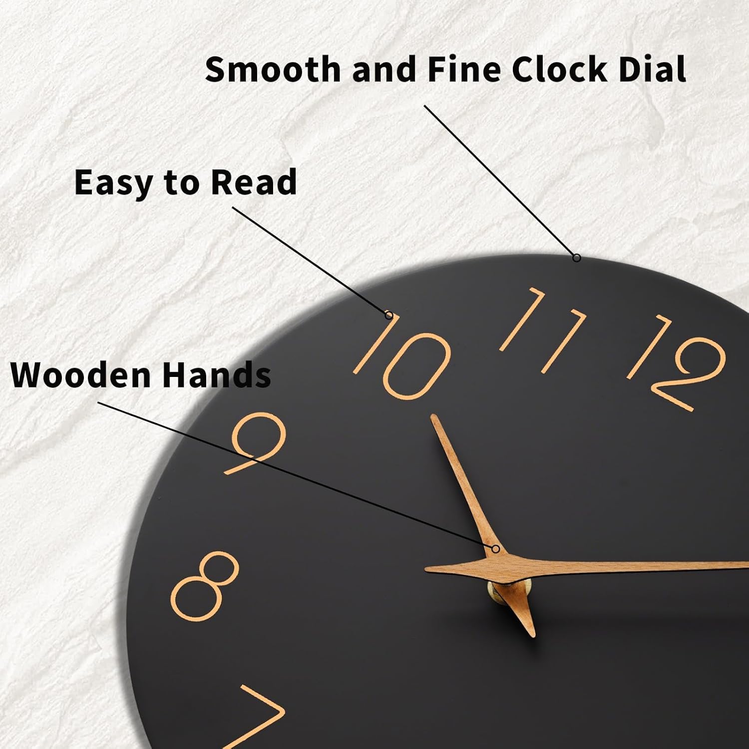 Battery Operated Luxe Black Wall Clock — 18" - View 9