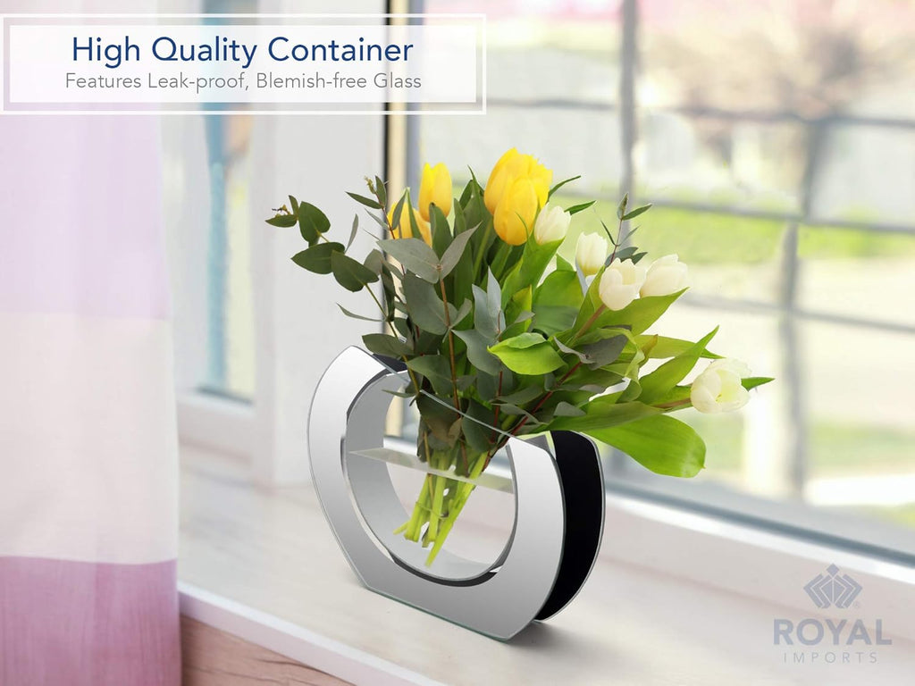 Round Modern Glass Mirror — 9.25" - View 4