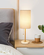 Dimmable Luxe Beige Bedside Lamp — 5" - View 4