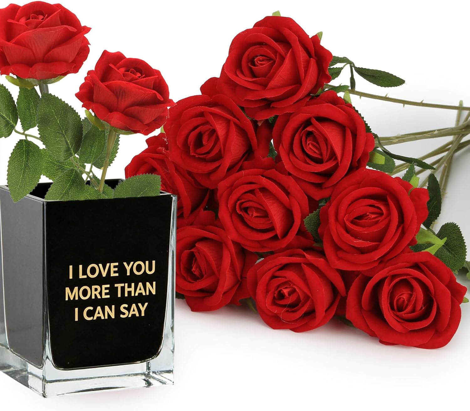 Black Artificial Flowers — Red