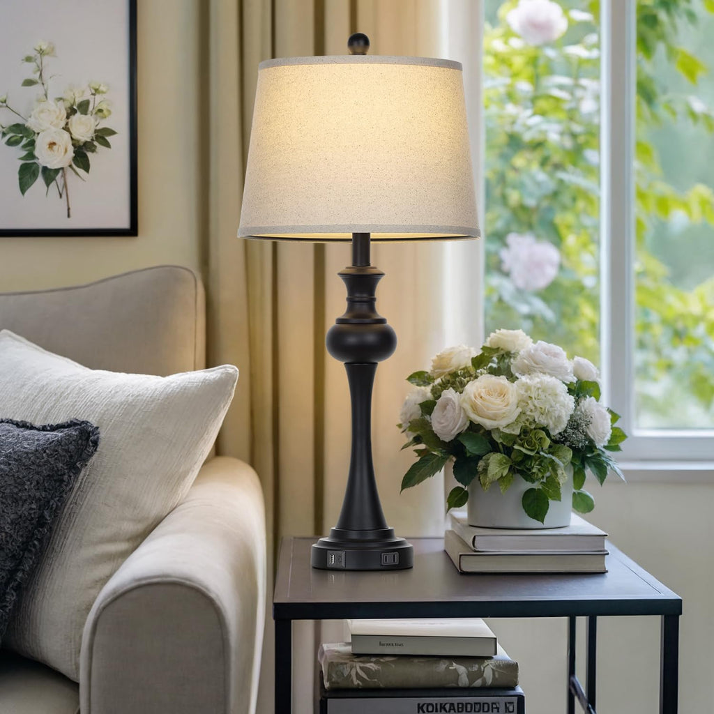 Dimmable Modern Black Bedside Lamp — 28.75" - View 5