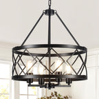 Farmhouse Black Chandelier — 4-Light
