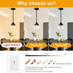 Modern Black Pendant Light — 8.5" - View 5