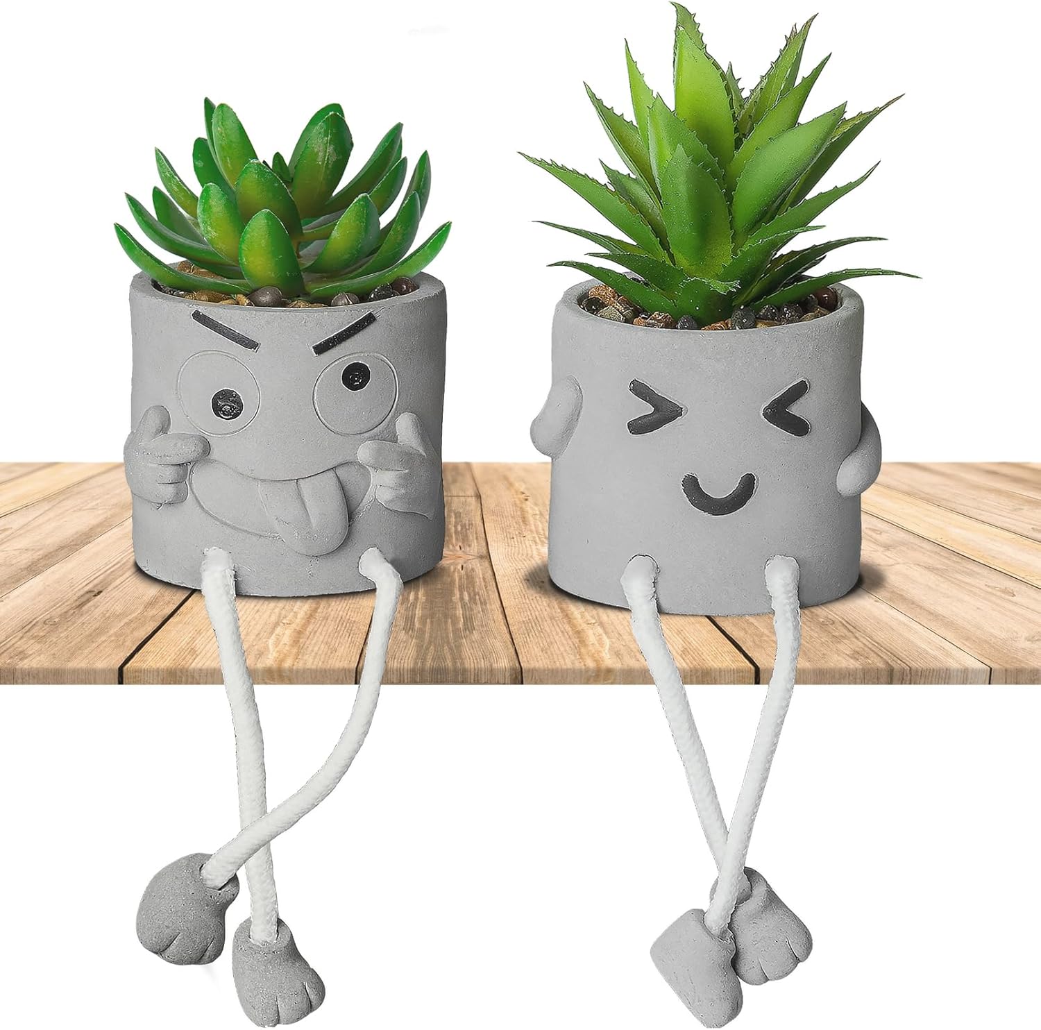 Stone Faux Succulent — 2pcs