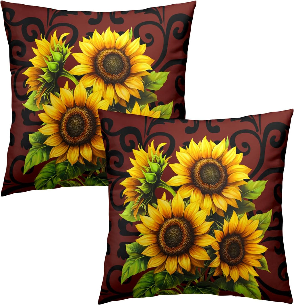 Boho Black Throw Pillow Cover — 16" - View 2