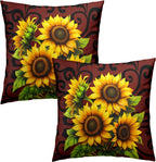 Boho Black Throw Pillow Cover — 16" - View 2