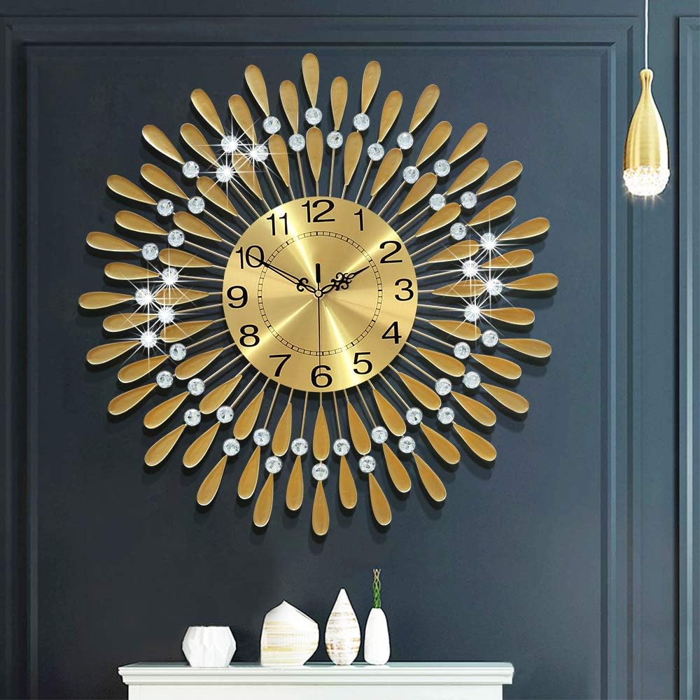 Luxe Black Wall Clock — 7" — Gold-jt