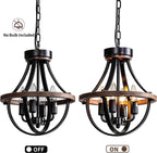Vintage Farmhouse Black Chandelier — 4-Light - View 6