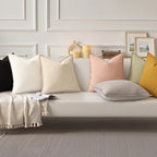 Linen Boho Beige Throw Pillow Cover — 20" - View 7