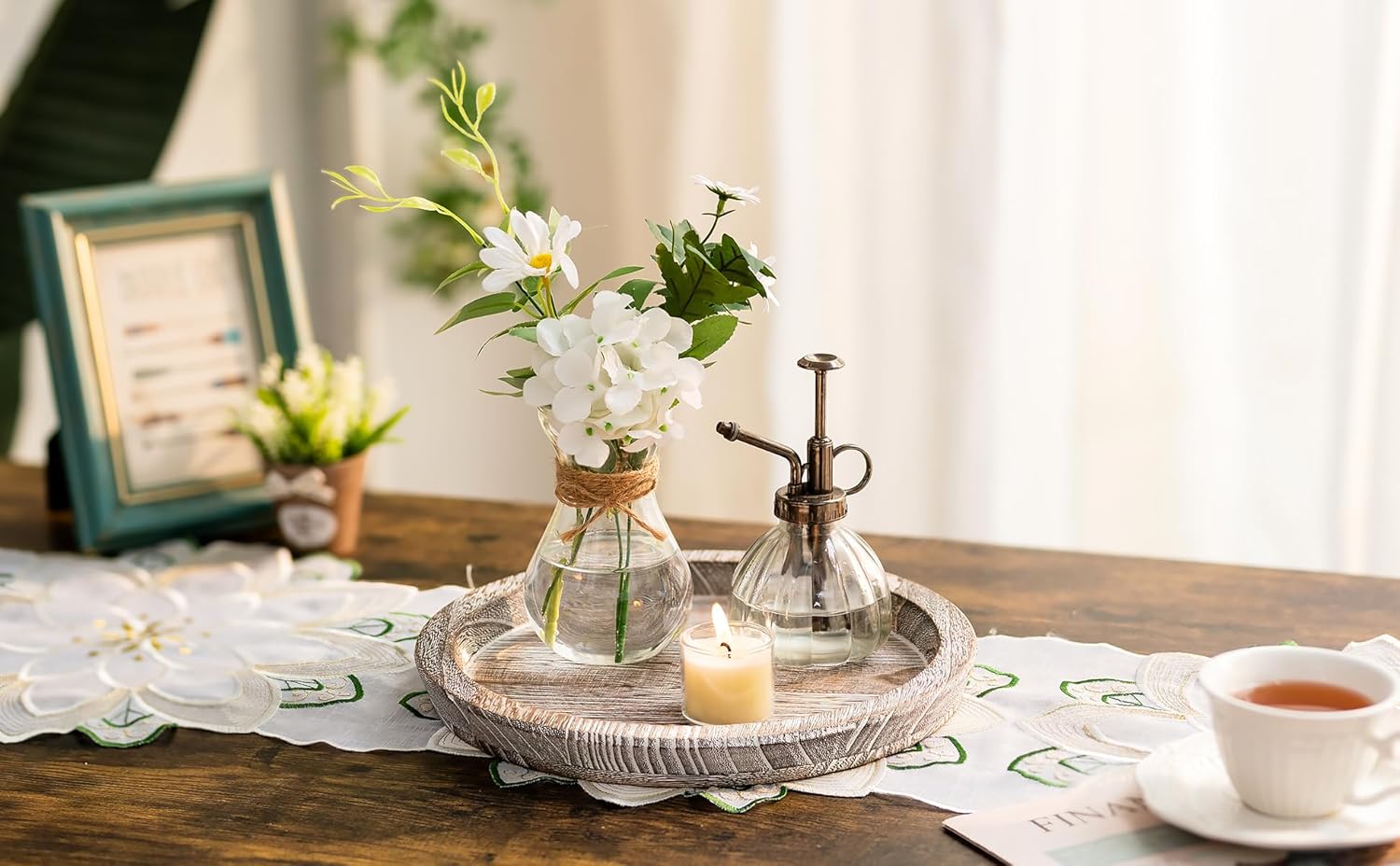 Round Farmhouse Brown Candle - View 3